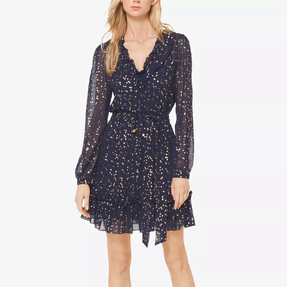 Michael Kors Metallic-Star Print Dress